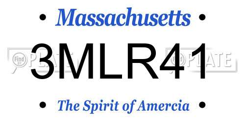 3MLR41 Massachusetts License Plate