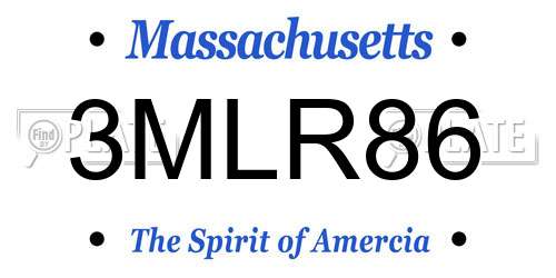 3MLR86 Massachusetts License Plate