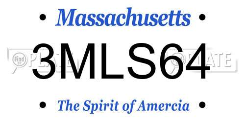 3MLS64 Massachusetts License Plate