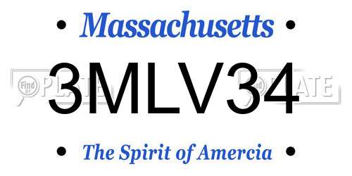3MLV34 Massachusetts License Plate