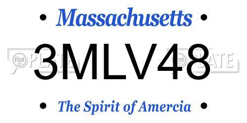 3MLV48 Massachusetts License Plate