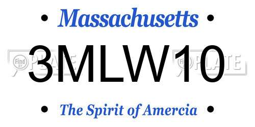 3MLW10 Massachusetts License Plate