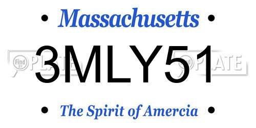 3MLY51 Massachusetts License Plate