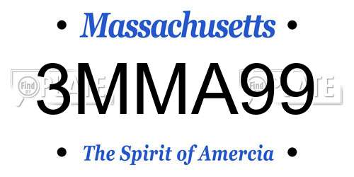 3MMA99 Massachusetts License Plate