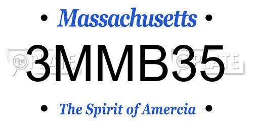 3MMB35 Massachusetts License Plate