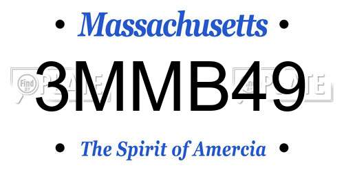 3MMB49 Massachusetts License Plate