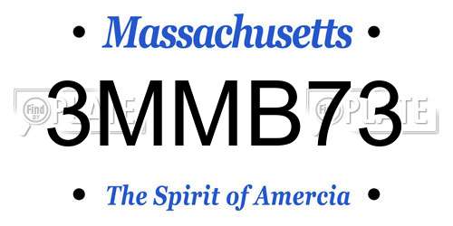 3MMB73 Massachusetts License Plate