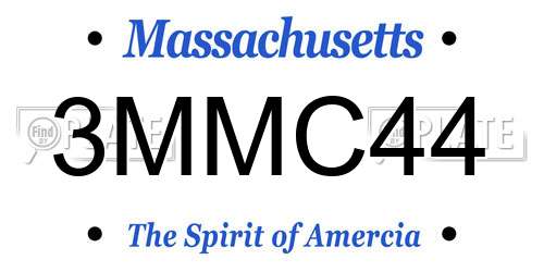 3MMC44 Massachusetts License Plate