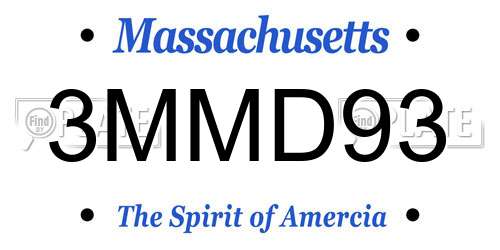 3MMD93 Massachusetts License Plate