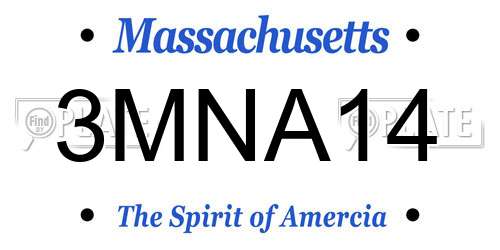 3MNA14 Massachusetts License Plate