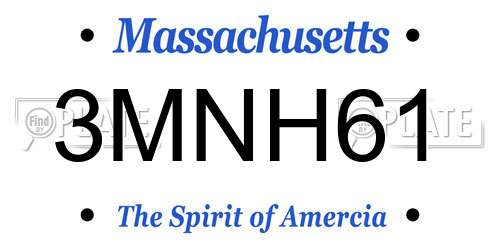 3MNH61 Massachusetts License Plate