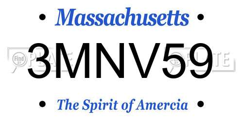 3MNV59 Massachusetts License Plate