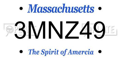 3MNZ49 Massachusetts License Plate