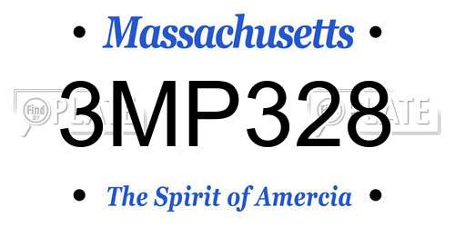 3MP328 Massachusetts License Plate