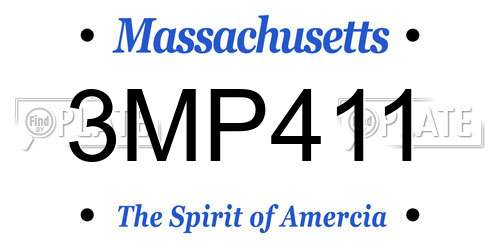 3MP411 Massachusetts License Plate