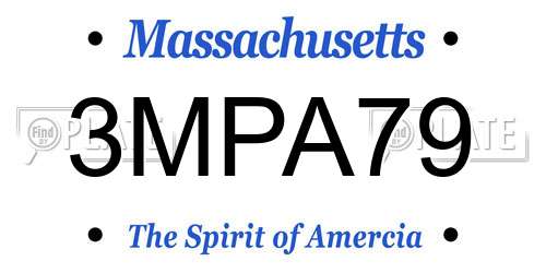 3MPA79 Massachusetts License Plate