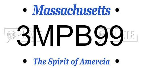 3MPB99 Massachusetts License Plate