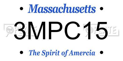 3MPC15 Massachusetts License Plate