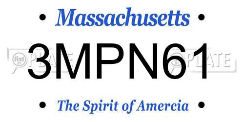 3MPN61 Massachusetts License Plate