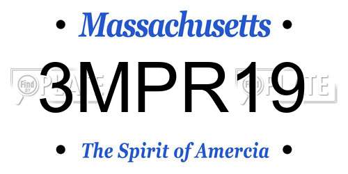 3MPR19 Massachusetts License Plate