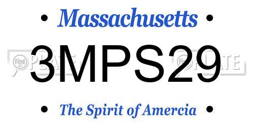3MPS29 Massachusetts License Plate