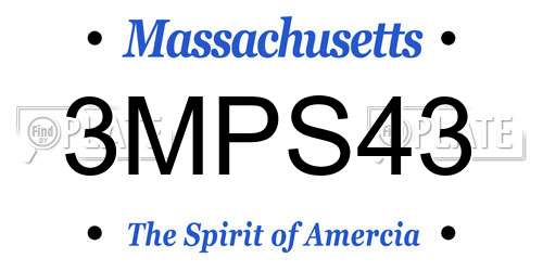 3MPS43 Massachusetts License Plate