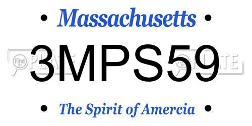 3MPS59 Massachusetts License Plate