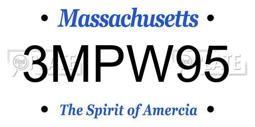 3MPW95 Massachusetts License Plate