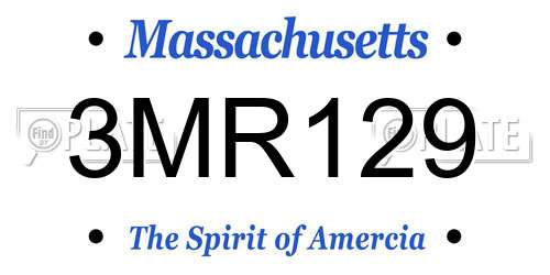 3MR129 Massachusetts License Plate