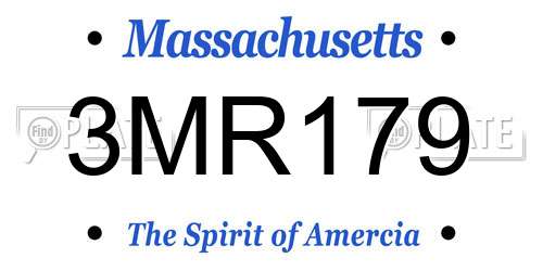 3MR179 Massachusetts License Plate