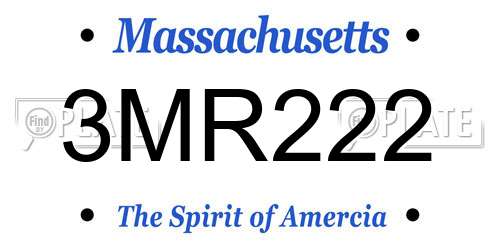 3MR222 Massachusetts License Plate