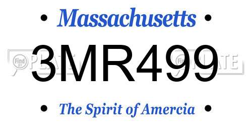 3MR499 Massachusetts License Plate