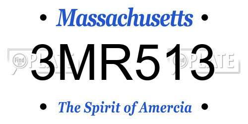 3MR513 Massachusetts License Plate