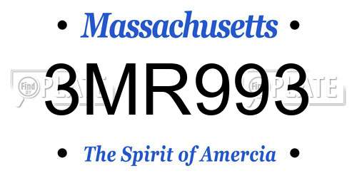 3MR993 Massachusetts License Plate