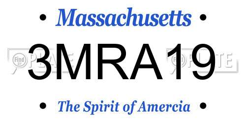 3MRA19 Massachusetts License Plate