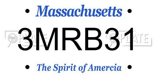 3MRB31 Massachusetts License Plate