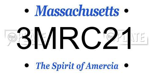 3MRC21 Massachusetts License Plate