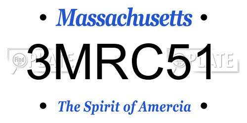 3MRC51 Massachusetts License Plate