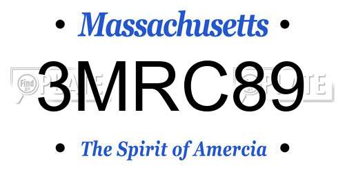 3MRC89 Massachusetts License Plate