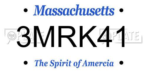 3MRK41 Massachusetts License Plate