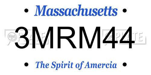 3MRM44 Massachusetts License Plate