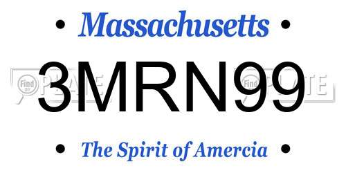 3MRN99 Massachusetts License Plate
