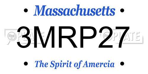 3MRP27 Massachusetts License Plate