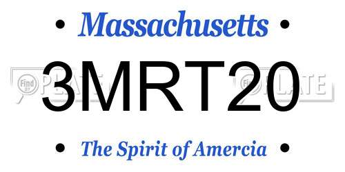 3MRT20 Massachusetts License Plate