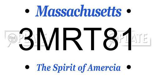 3MRT81 Massachusetts License Plate