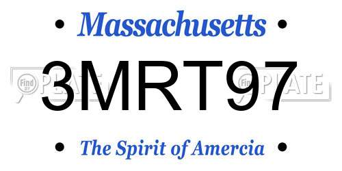 3MRT97 Massachusetts License Plate