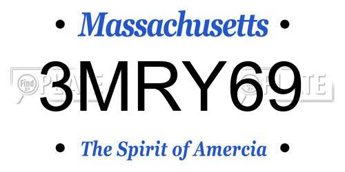 3MRY69 Massachusetts License Plate