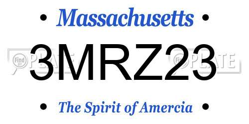 3MRZ23 Massachusetts License Plate