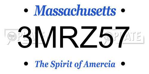 3MRZ57 Massachusetts License Plate