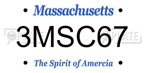 3MSC67 Massachusetts License Plate